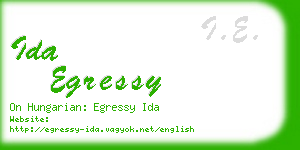 ida egressy business card